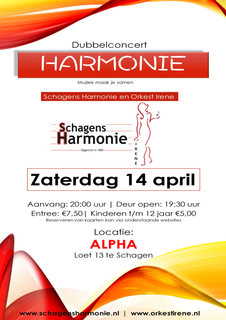Dubbelconcert Orkest Irene en Schagens Harmonie